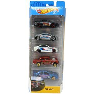 Hot Wheels 5-Car Pack Car Meet Edition W/ BMW Mustang BelAir Impreza Eclipse D42